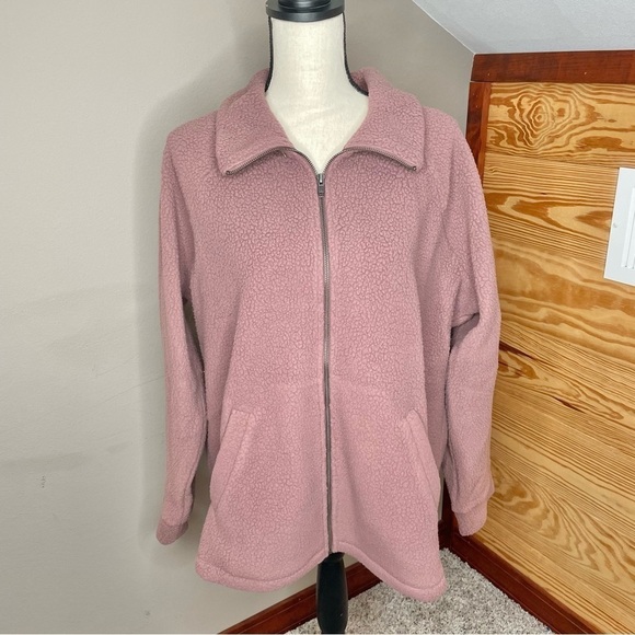 Torrid Sherpa Zip Up Lounge Sweatshirt Jacket in Rose Taupe Plus Size 2X NWT - Picture 2 of 9